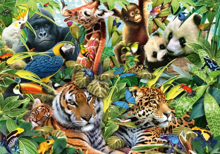 Schmidt puzzel Colorful wildlife - 1500 stukjes dierenpuzzel.