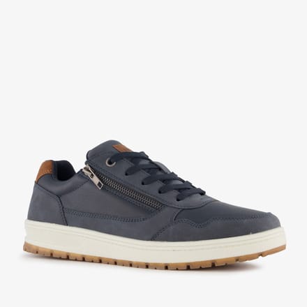 Blue Box heren sneakers blauw cognac - Maat 43