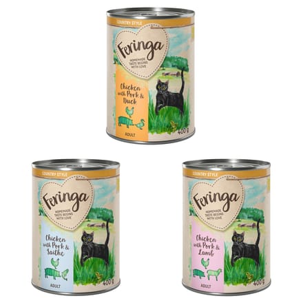 Feringa Country Style Menu 6 x 400 g - Mixpakket 2: Eend, lam, koolvis