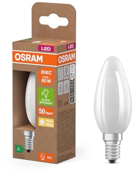 Energiezuinige LED-lamp in mini-kaarsvorm - 3,8 W, 806 lm, warm wit licht (2700 K), E14 fitting
