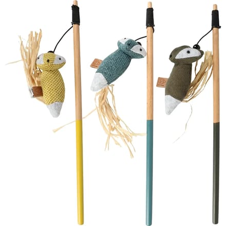 D&d Home - Speelgoed Voor Dieren - Kat - Rocco Speelhengel Vosjes 35cm Gemengde Kleuren - 1st