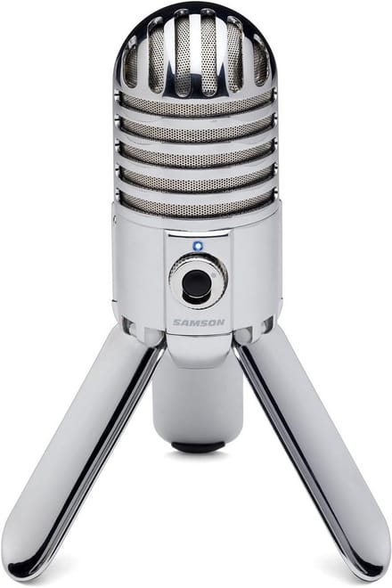 USB Condensator Microfoon - Studiomicrofoon Podcast - Opnemen Muziek - Grootmembraan Capsule - 420 g - Zilver Chroom