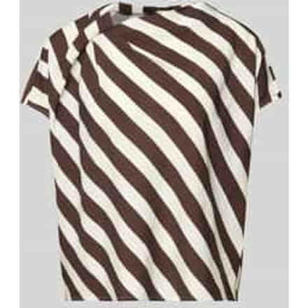 Blouseshirt van viscosemix met asymmetrische hals