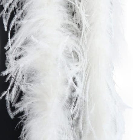 Fluffy Pluimen Sjaal van 2 meter, Perfect voor Charleston 1920s, Flapper Feest en Carnaval, Wit Accessoire