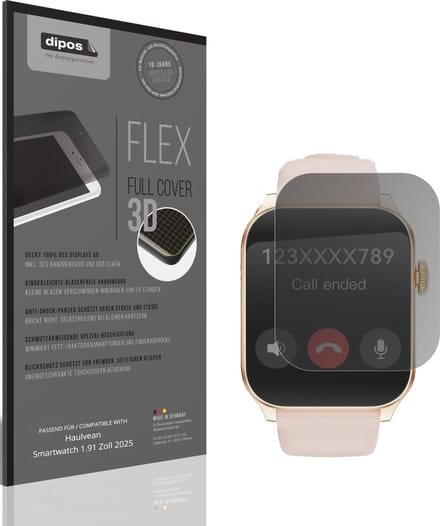 dipos FLEX – Matte Privacy Screenprotector geschikt voor Haulvean Smartwatch 1.91 Zoll 2025 | Volledige Schermbescherming | Case-Friendly