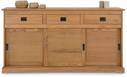 Servieskast SAVONA 160 cm van massief hout - eiken afwerking