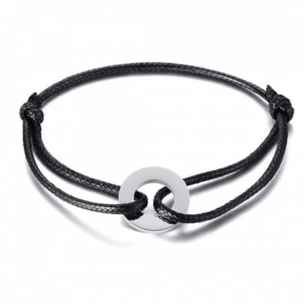 Schuifkoord -armband- Metalen object -rond - Charme Bijoux