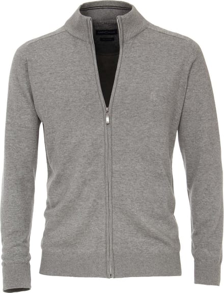 CASA MODA heren vest katoen - met rits - grijs