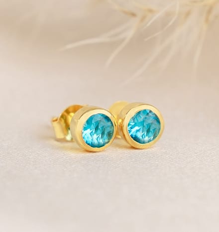 Oorbellen 'Geboortesteen' December - Goud