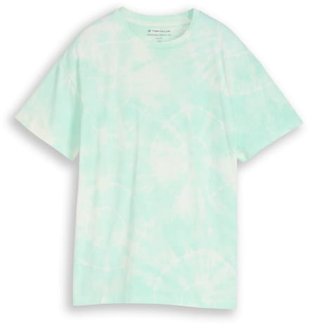 Tom Tailor - Oversized tie-dye T-shirt - Maat 152 - turquoise white tie dye design