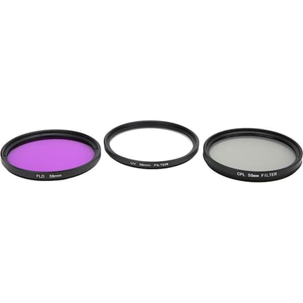 58mm Optisch Glas Lensfilter Kit UV CPL FLD met Opbergtas voor DSLR Camera gray