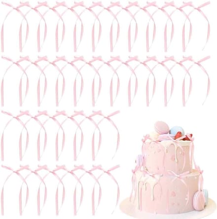 Cake decoraties 50 stuks - roze wedding cake versiering - elegante strik - m-winkel