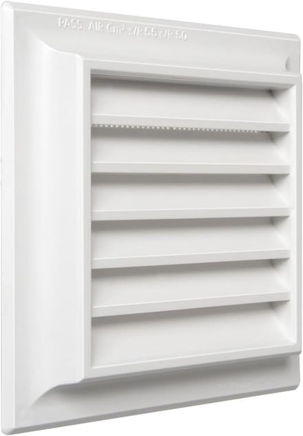 Vierkant Ventilatie Rooster Kunststof Wit 140x140 mm