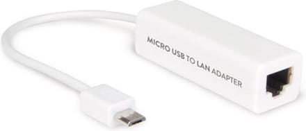 Hamlet ADAPTER MICRO USB-LAN 10/100 Micro-USB B RJ-45 Wit