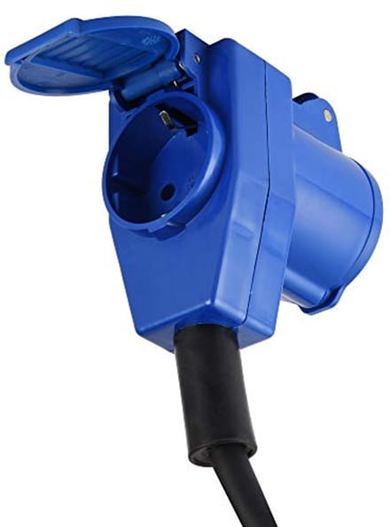 Camping adapterkabel 1,5 meter met CEE-adapter en Schuko-stekker voor buitengebruik IP44