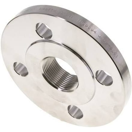 Draadflens DN100-PN16 Rp 4'' RVS 1.4571 DIN 2566 En EN 1092-1 (Type 13)