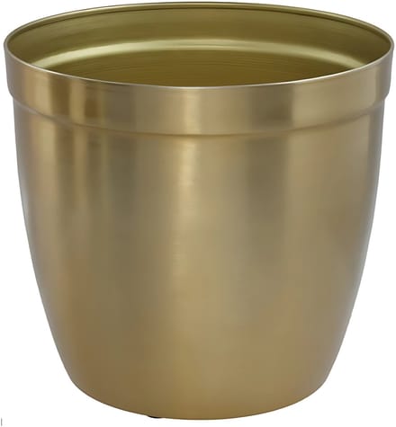 Gerimport bloempot Gea - goud - D23 cm - H21 cm - metaal - tuindecoratie