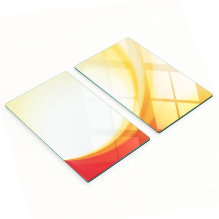 Keukenplanken van gehard glas met rode abstracte afbeeldingen, 2x30x52 cm