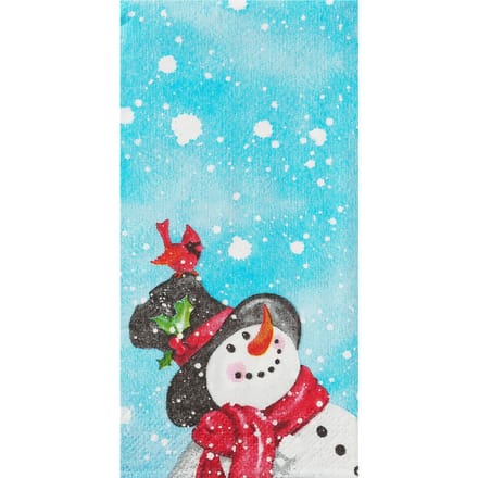 Papieren zakdoeken "Happy Snowman"