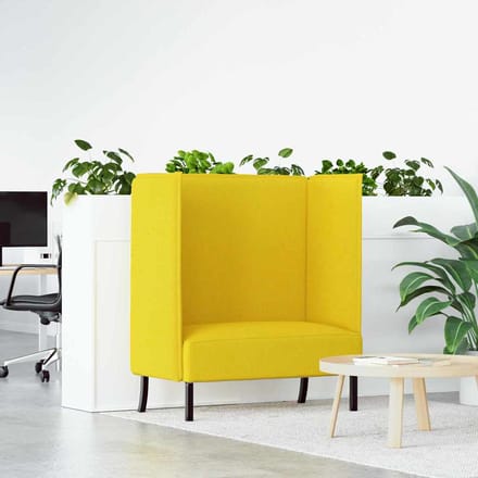vidaXL - Hoog - rugbank - 101cm - Lichtgeel - Stof