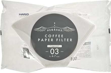 HARIO Pegasus Filterpapier - 03 Size - #4 - 100 Stuks - Wit - Koffiefilter