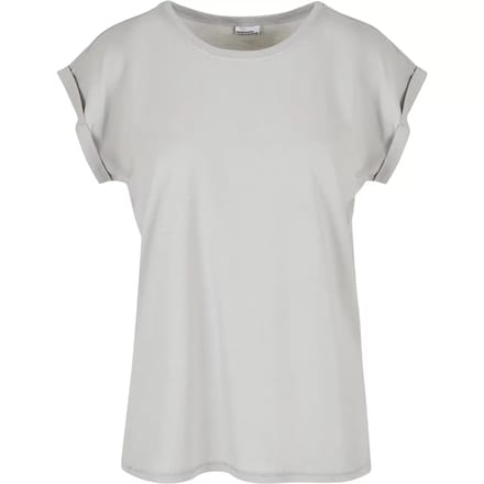 Build Your Brand - Extended Shoulder Dames T-shirt - Light Asphalt maat M