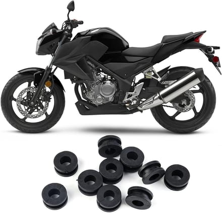 Rubber Washers voor Motorfietsen - Set van 10 Stuks - ABS Zwart - Duurzaam en Waterdicht