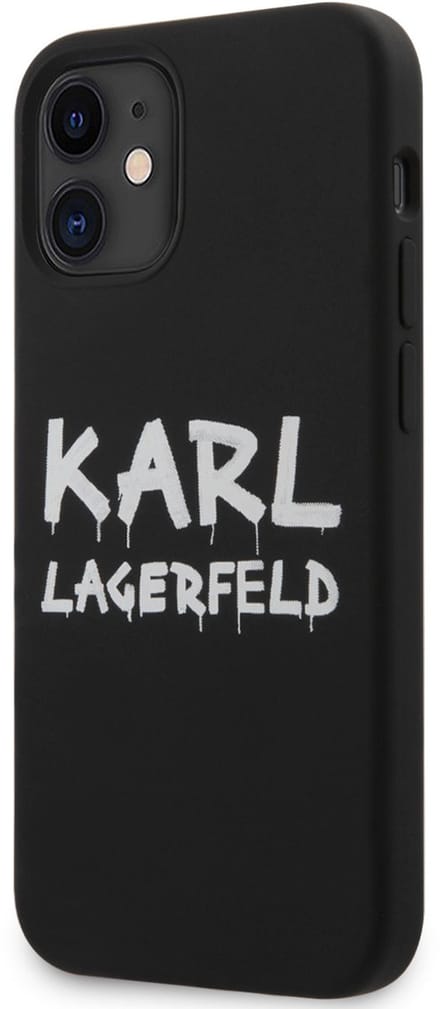 Zwart hoesje van Karl Lagerfeld - Backcover - iPhone 12 Mini - Graffiti