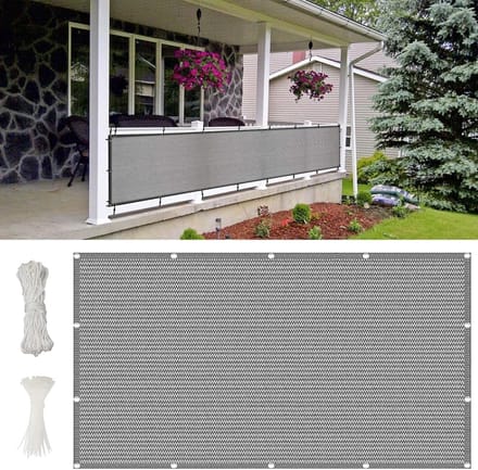 Balkonscherm Inkijk - Privacy Scherm - Bescherming Buiten - Scheurvast Polyester - 500 x 200 cm - Lichtgrijs