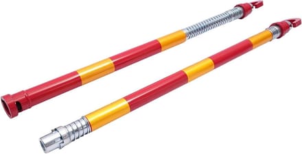 Sleepstang Auto - Pechhulp Sleephulp - Voertuig Slepen - Met Veerbuffer - 187 cm - Rood Oranje Zilver