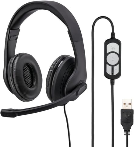 PC Headset - Computer Koptelefoon - Kantoor Werk - USB Connectiviteit - 30 Gram - Zwart