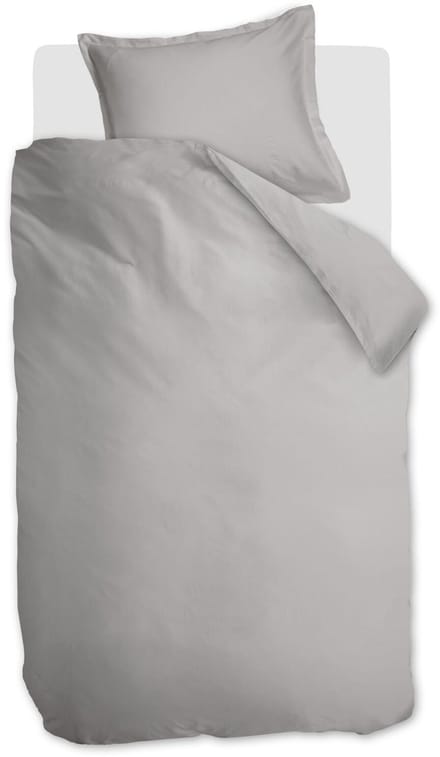Ambiante Satin Uni dekbedovertrek - Eenpersoons - 140 x 200/220 cm - Grijs