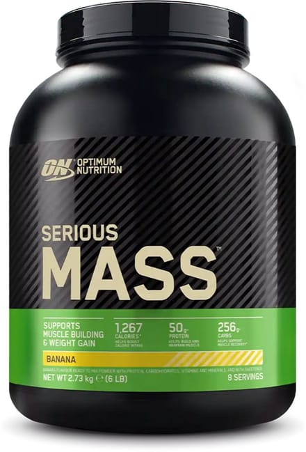 Optimum Nutrition Serious Mass - Banana - Mass Gainer - Weight Gainer - 2727 gram (8 servings)