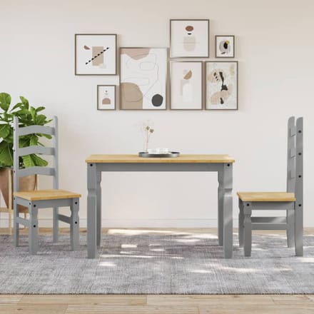 vidaXL - Eettafel - Corona - 112x60x75 - cm - massief - grenenhout - grijs