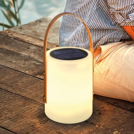 FHL Bari LED SOLAR buitentafellamp, buitenlamp met batterij 0.5W warm wit RGB kleurregeling dimbaar wit