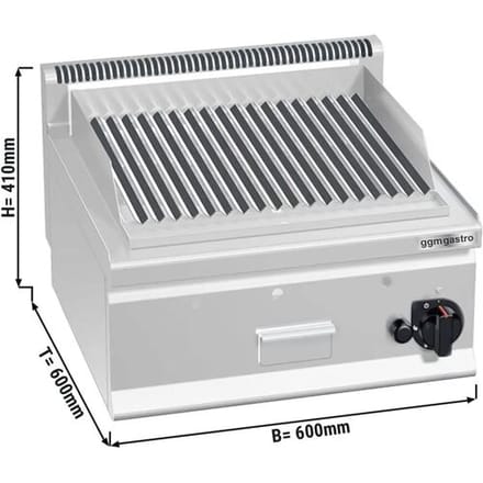 GGM Gastro Gas Lavasteingrill - 8 kW Zilver