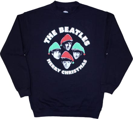 The Beatles - Xmas Hats Kersttrui - S - Donkerblauw