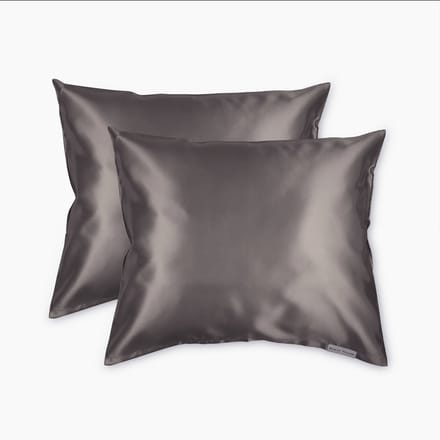Beauty Pillow® - Satijnen Kussenslopen - Voordeelset - Duo Pack - 60x70 cm - Dark Grey