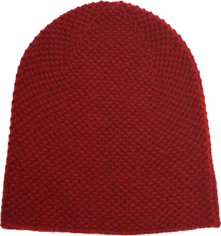 Hommard Cashmere Seed Stitch Beanie, Bordeaux, Rood, Red, heren, dames, unisex, Muts, Luxury