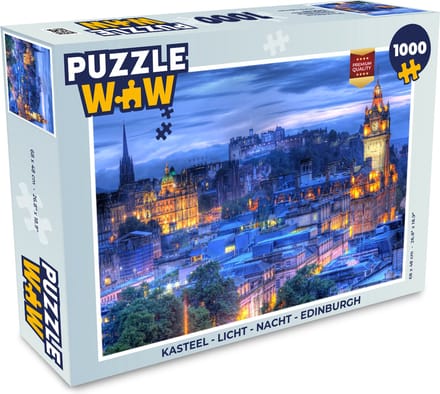 Puzzel Kasteel - Licht - Nacht - Edinburgh - Legpuzzel - Puzzel 1000 stukjes volwassenen