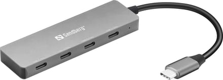 Sandberg - 136-41 - USB-C Hub - 4x USB-C - 10000Mbit/s - Grijs