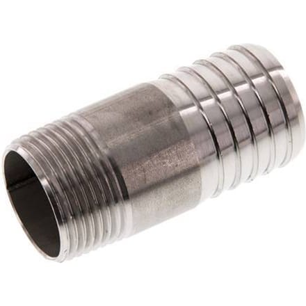 32 mm & R1'' RVS 1.4571 Slangpilaar Buitendraad 70mm