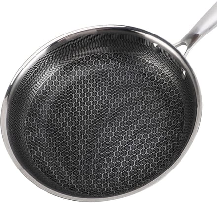 Cheffinger, Koekenpan 28 cm met honingraatcoating en lange handgreep, Zilver