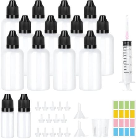 NTHProducts - 12pcs Plastic Flacons - 50ml en 10ml - Compleet set