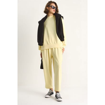 Langere Mouwen Crew Neck Gebreid Twee-Delig Set