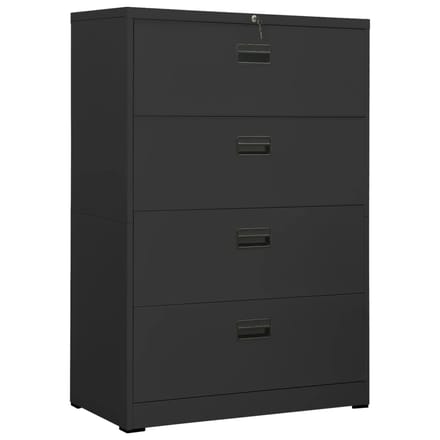 vidaXL - Archiefkast - 90x46x134 - cm - staal - antracietkleurig