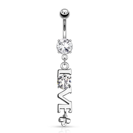 Navelpiercing love - zilver - LMPiercings