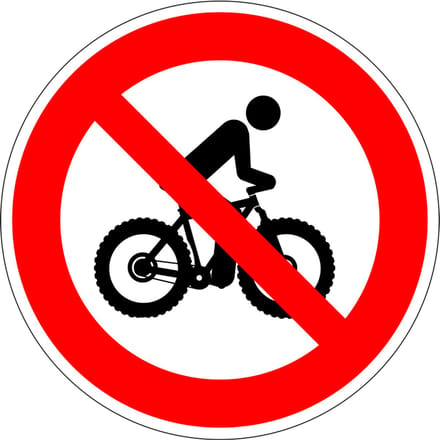 Fatbikes verboden bord - kunststof 100 mm