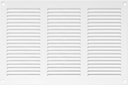 Stalen ventilatierooster met insectenbescherming voor HVAC – 30 x 20 cm, wit