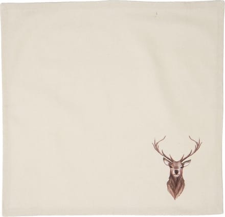 Clayre & Eef Servetten Katoen Set van 6 40x40 cm Beige Bruin Katoen Hert